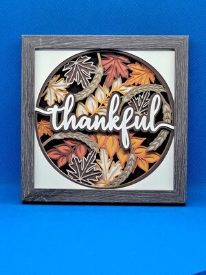 Thankful Layered 8x8 inch shadowbox