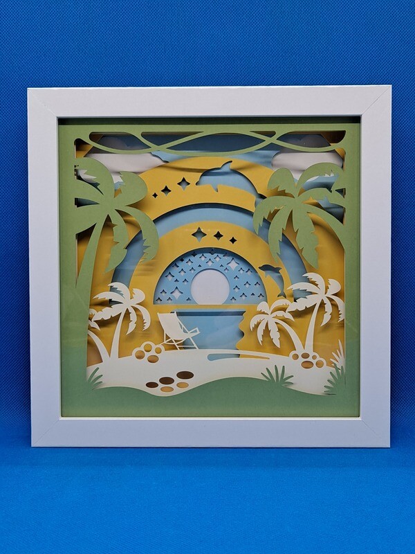 Beach Sea Layered 8x8 inch shadowbox