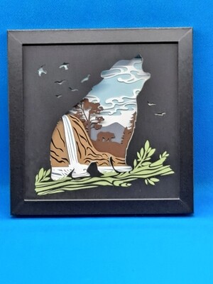 Bear Layered 8x8 inch shadowbox