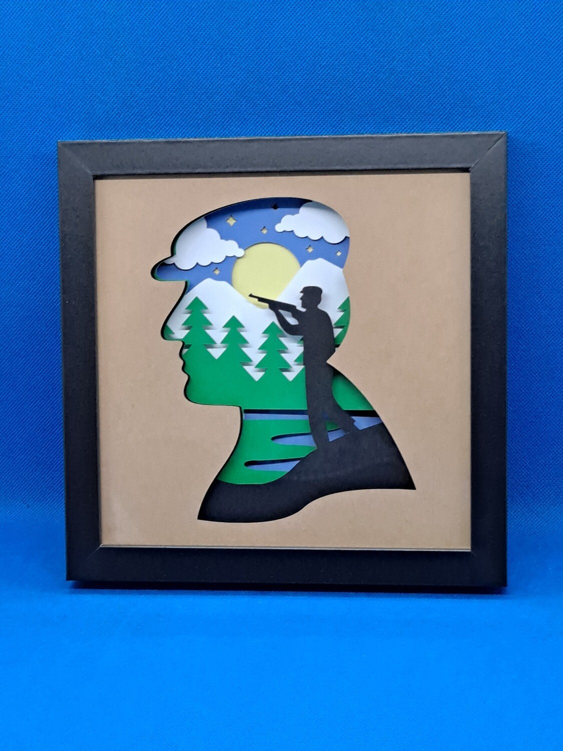 Dad&#39;s Hobby is Hunting Layered 8x8 inch shadowbox