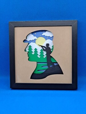 Dad&#39;s Hobby is Hunting Layered 8x8 inch shadowbox
