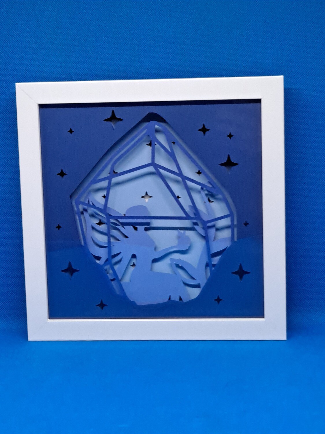 Fairy Trapped in a Crystal Layered 8x8 inch shadowbox