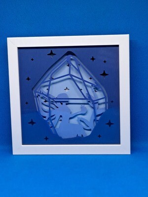 Fairy Trapped in a Crystal Layered 8x8 inch shadowbox