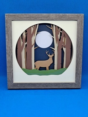 Stag Deer Layered 8x8 inch shadowbox