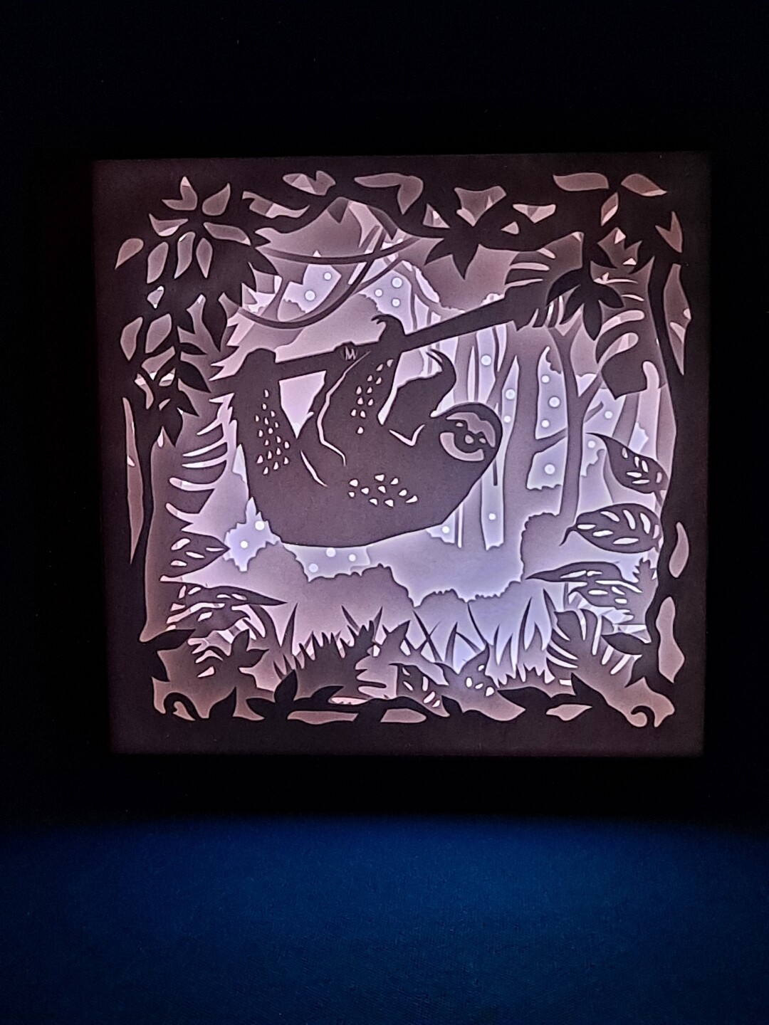 Sloth Jungle 9x9 inch lightbox