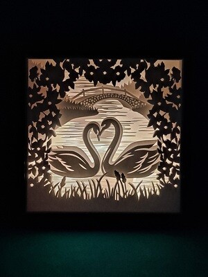 Swans 9x9 inch lightbox