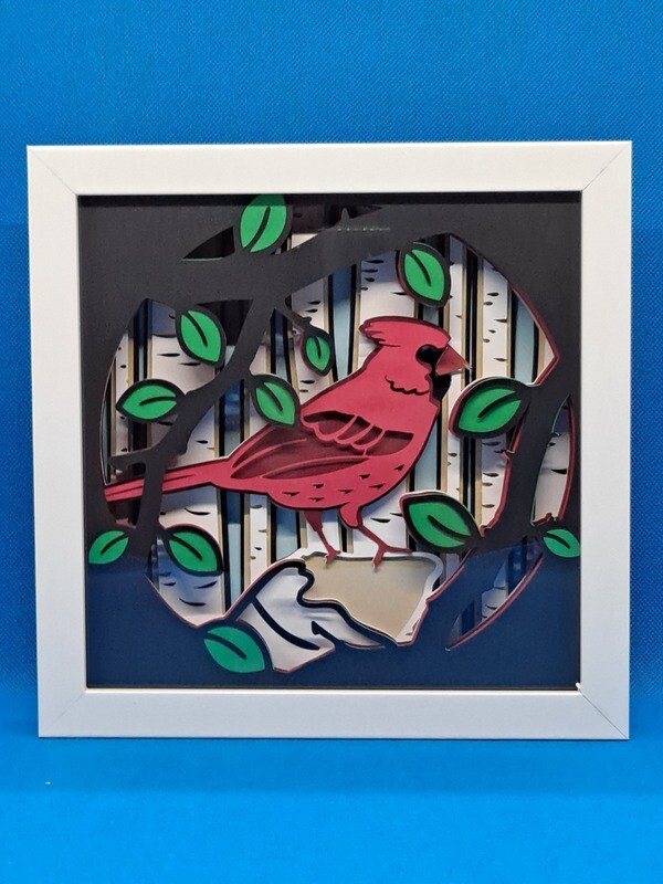 Cardianal Layered 8x8 inch shadowbox