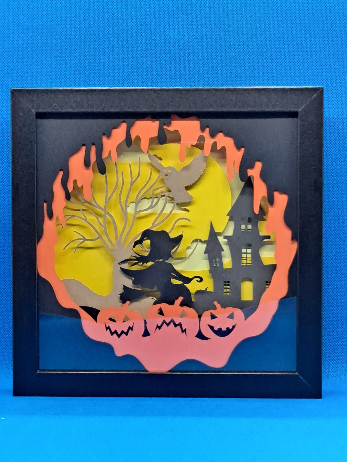 Halloween Witch 2 Layered 8x8 inch shadowbox
