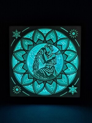 Zodiac Aquarius 9x9 inch lightbox