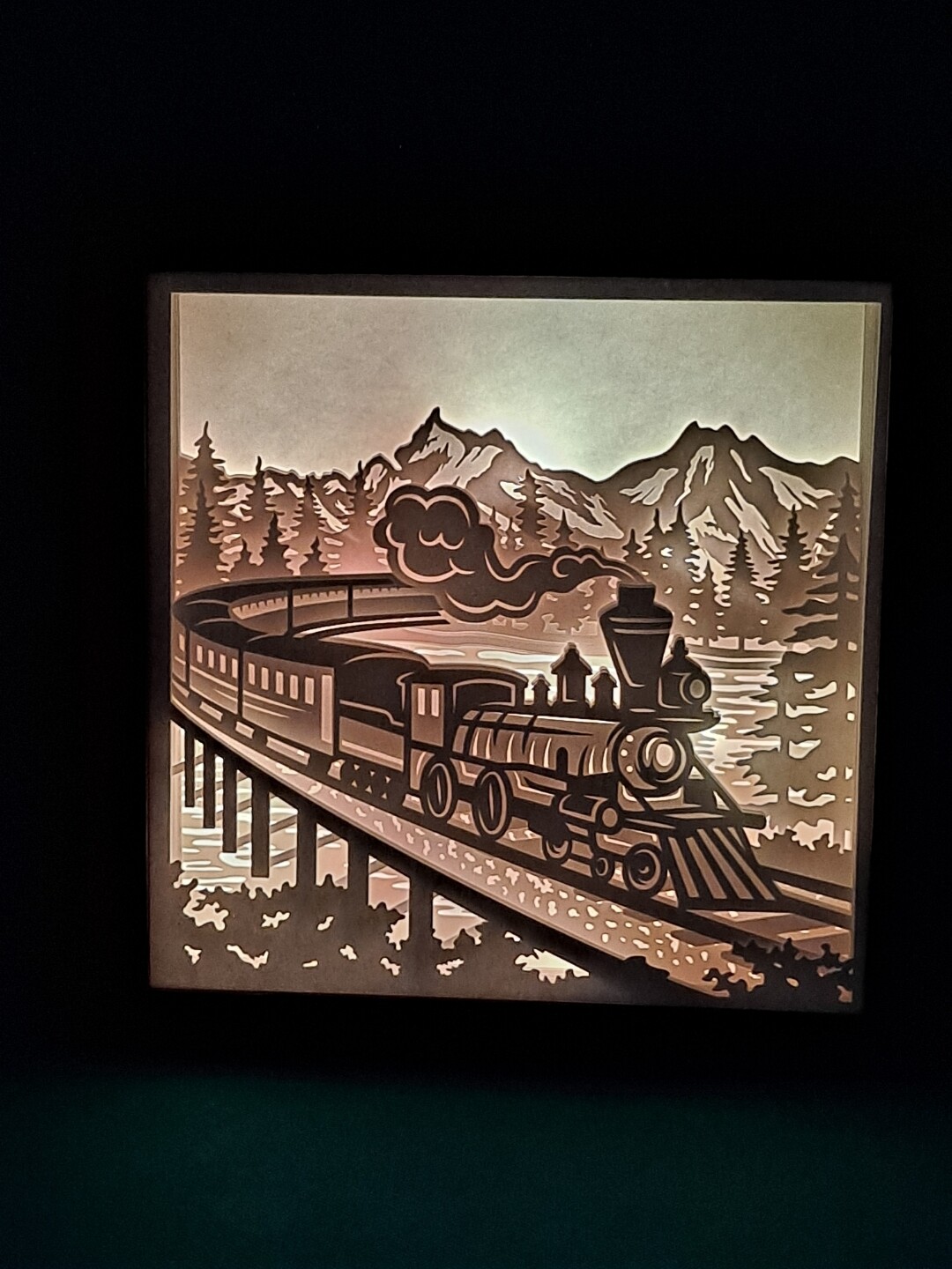 Old Train 9x9 inch lightbox