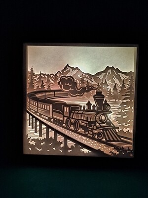 Old Train 9x9 inch lightbox