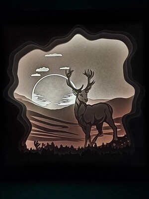 Deer in Field 9x9 inch lightbox