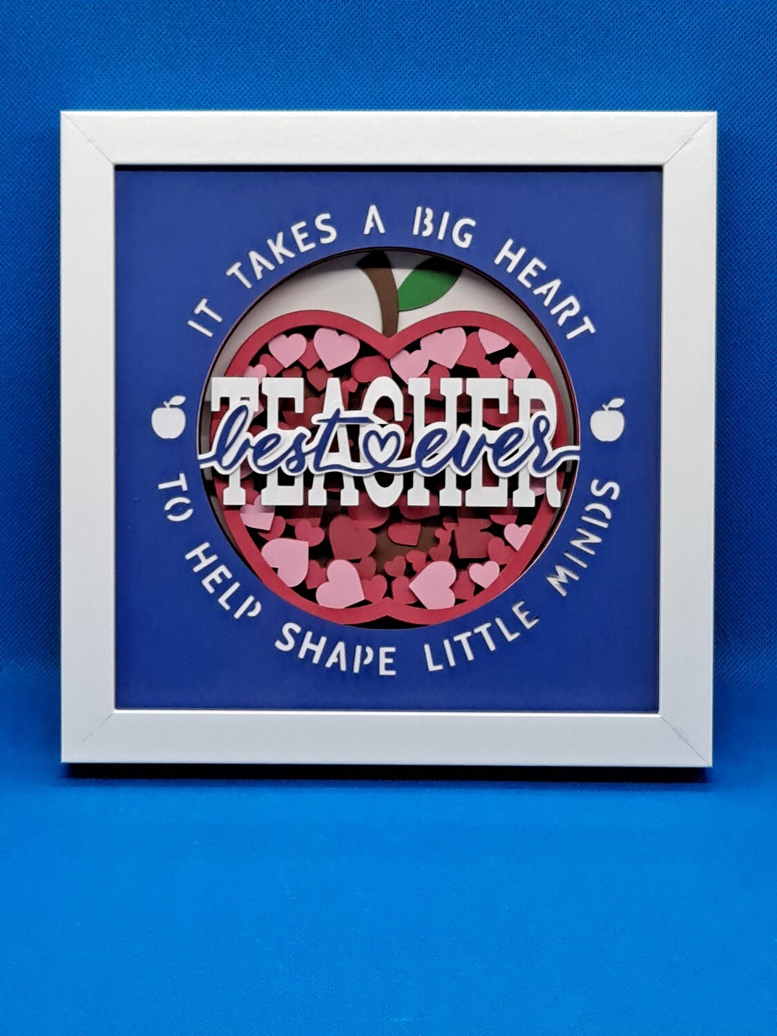 Teacher Apple Layered 8x8 inch shadowbox