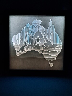 Australia Kangaroo 9x9 inch lightbox
