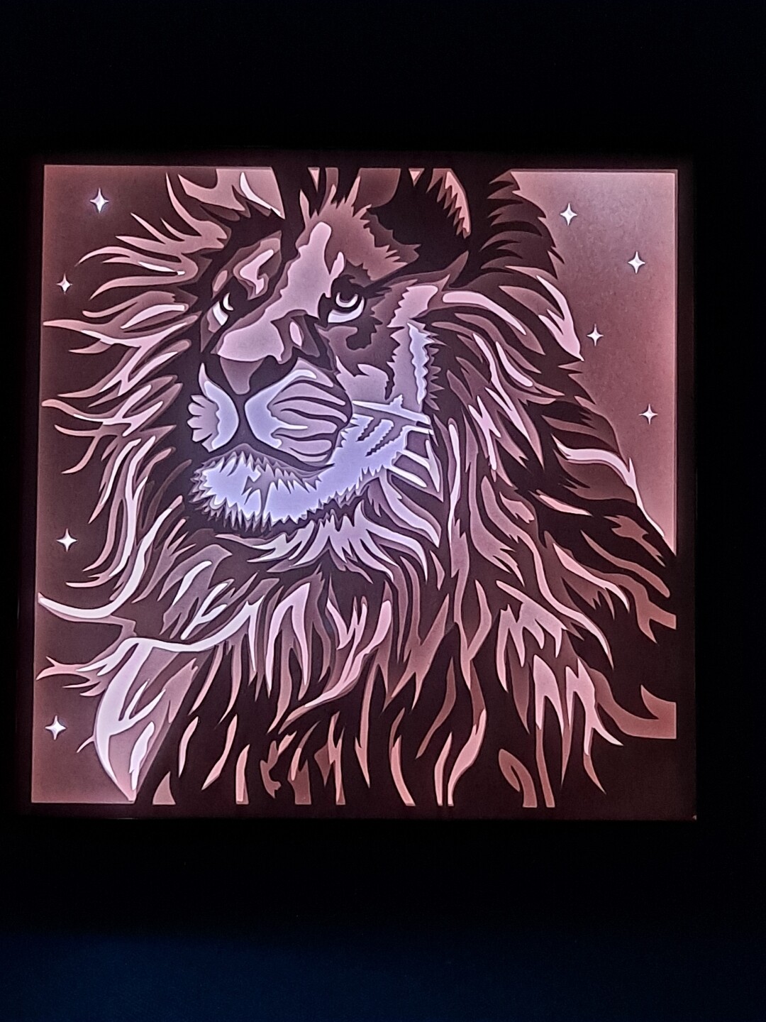 Lion Portrait 9x9 inch lightbox