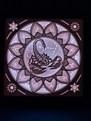 Zodiac Scorpio 9x9 inch lightbox
