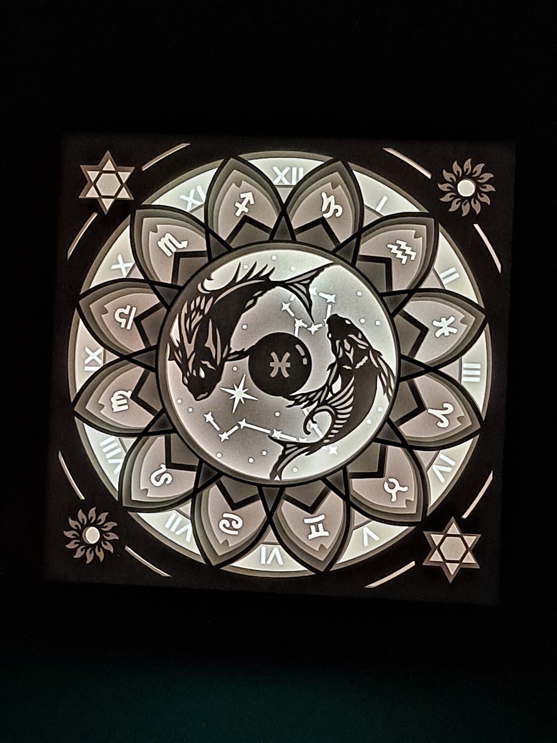 Zodiac Pisces 9x9 inch lightbox