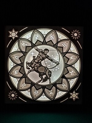 Zodiac Sagittarius 9x9 inch lightbox