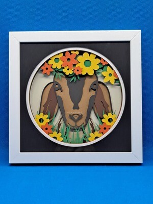 Goat 8x8 inch shadowbox