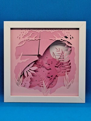 Fairy Butterfly Pink Background 8x8 inch shadowbox