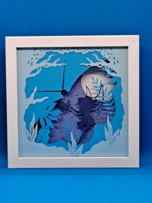 Fairy Butterfly Blue Background 8x8 inch shadowbox