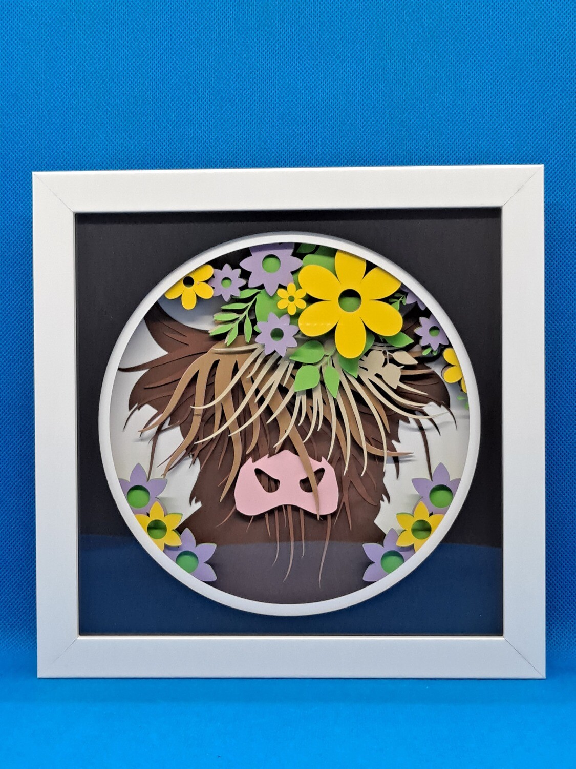 Cow Layered 8x8 inch shadowbox