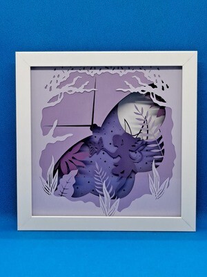 Fairy Butterfly Purple Background 8x8 inch shadowbox
