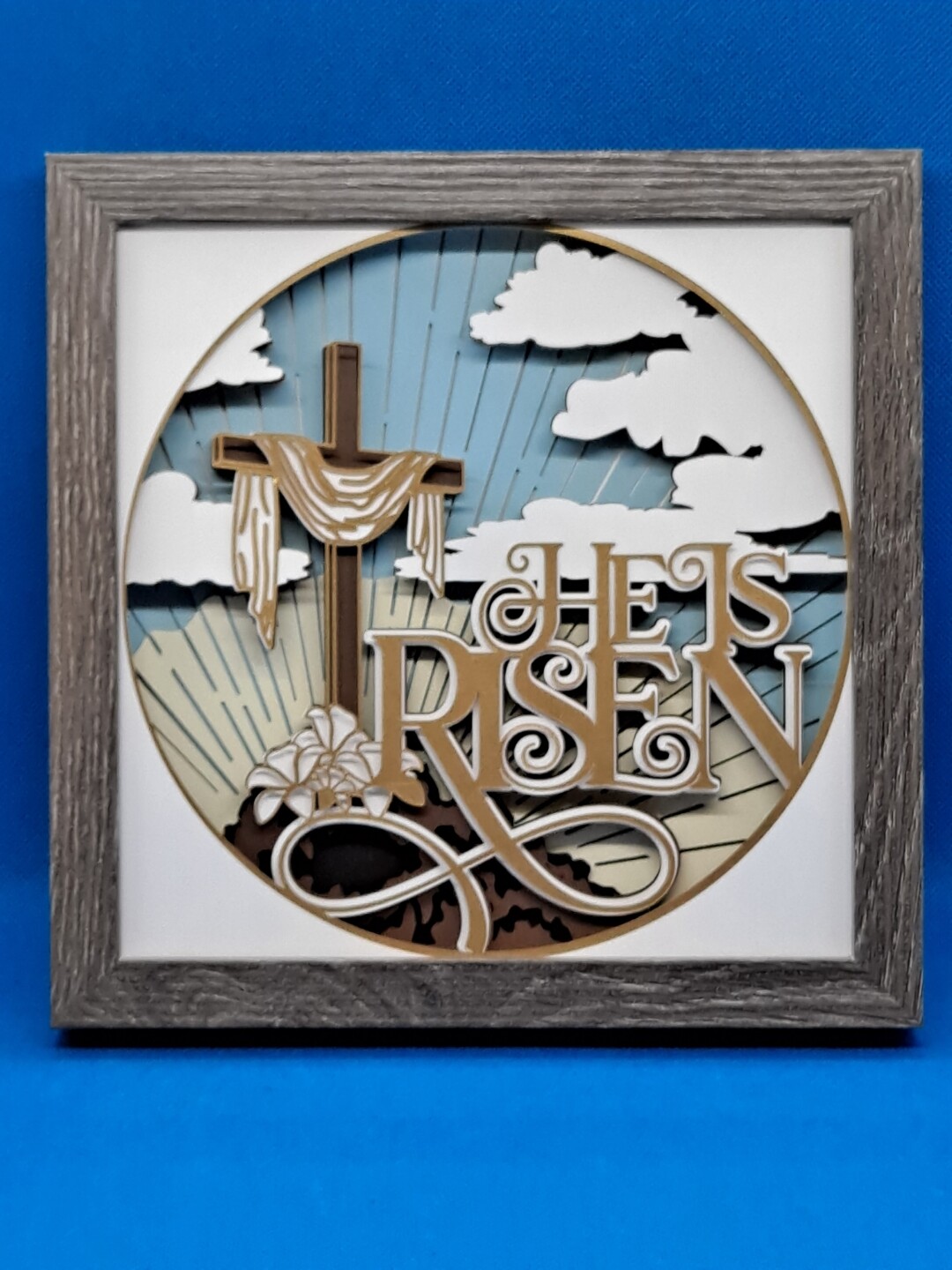 He is Risen 8x8 inch shadowbox
