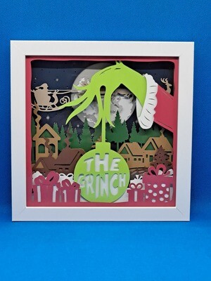 Grinch 8x8 inch shadowbox