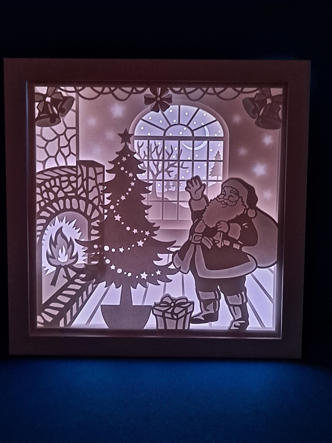 Santa Claus Christmas Tree 9x9 Inch Lightbox