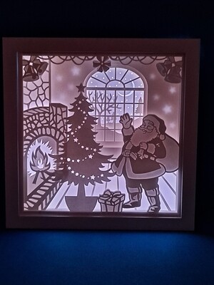 Santa Claus Christmas Tree 9x9 Inch Lightbox