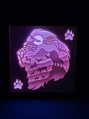Lion in the Plains 9x9 Inch Lightbox