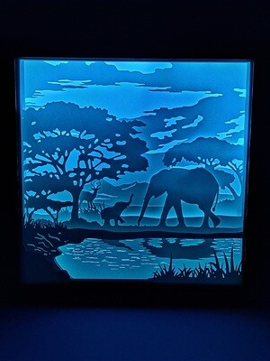 Elephant Scene 9x9 Inch Lightbox