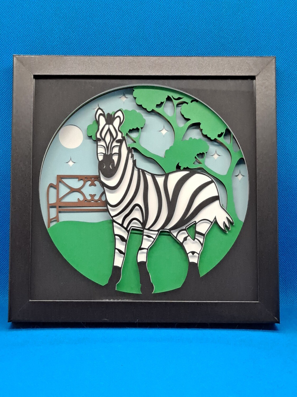 Zebra 8x8 inch shadowbox