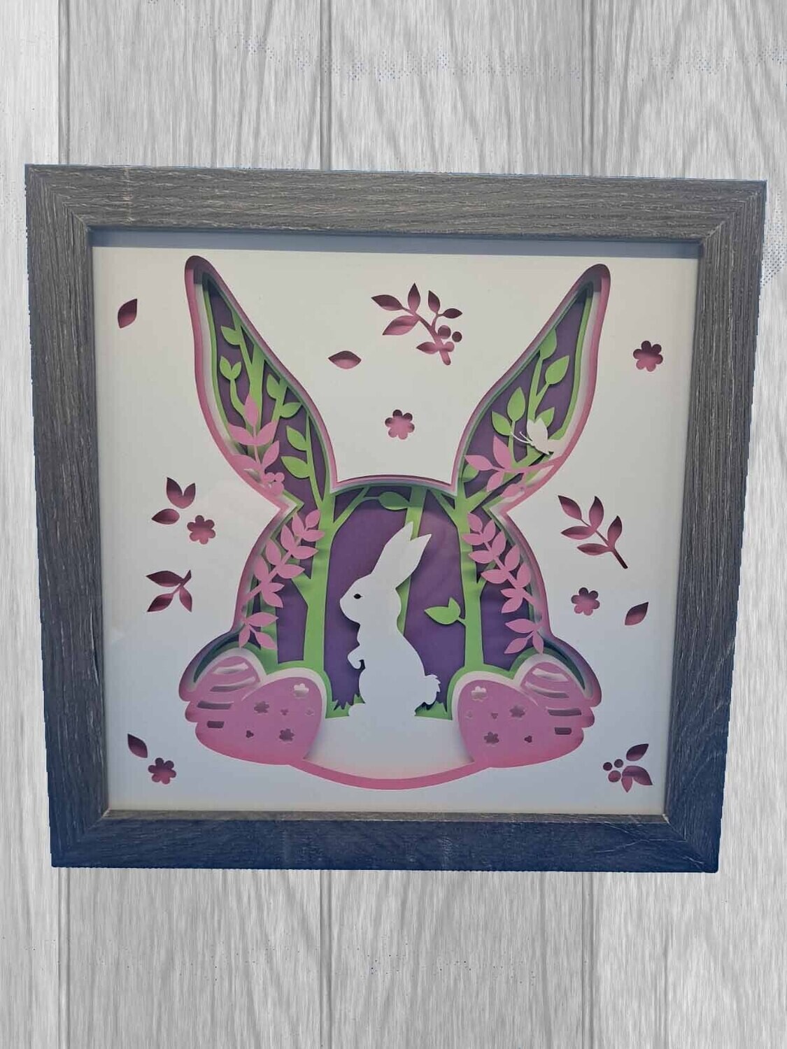 Easter Rabbit 8x8 inch shadowbox