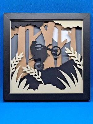 Off Road Motorbike Racing 8x8 inch shadowbox