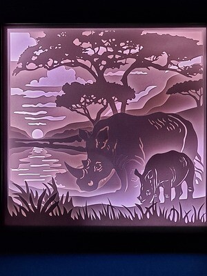 Rhinoceros 9x9 Inch Lightbox