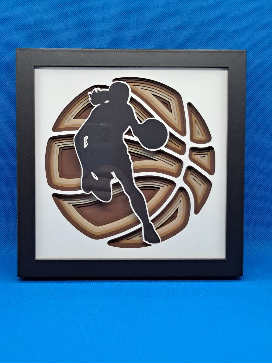 Female Basketball Player 8x8 inch shadowbox