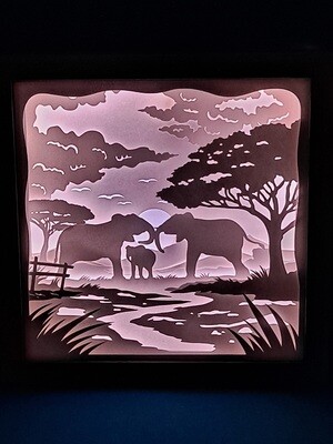 Elephant Family 9x9 Inch Lightbox