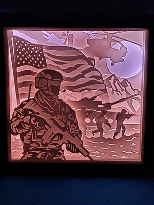 Military 9x9 Inch Lightbox