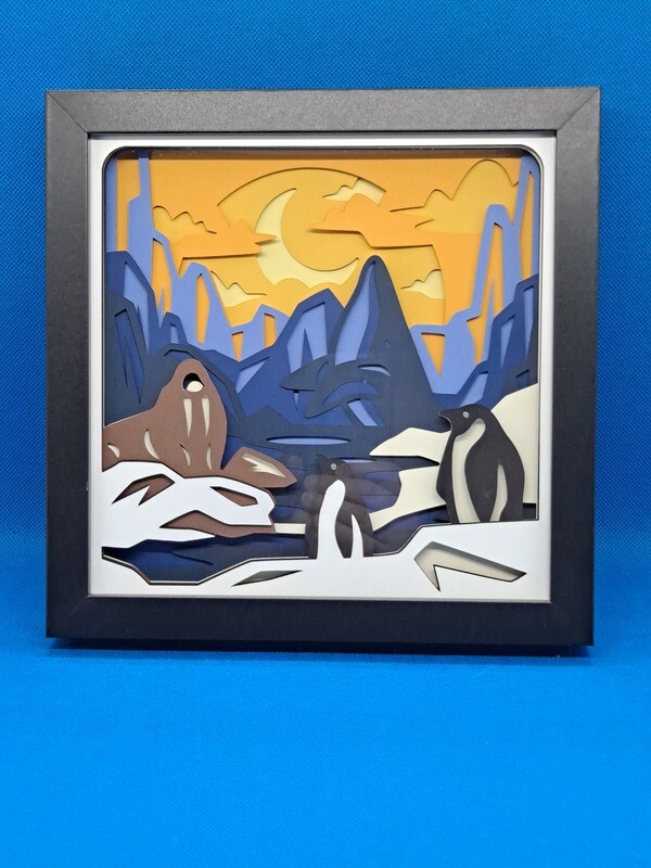Antarctica 3D 8x8 inch shadowbox