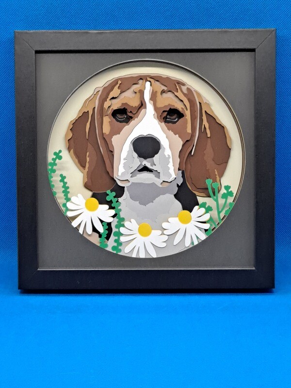 Beagle 8x8 inch shadowbox