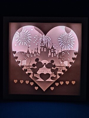 Mickey and Minnie Heart 9x9 inch lightbox