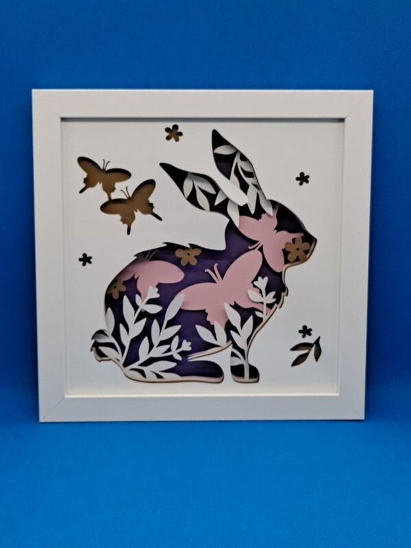 Bunny Butterfly 8x8 inch shadowbox