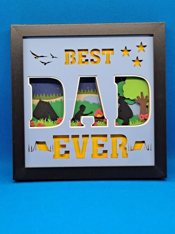 Best Dad Ever Camping 8x8 inch shadowbox