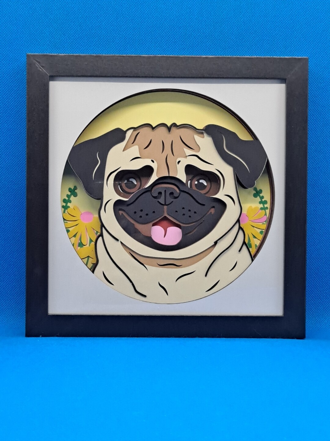 Pug 8x8 inch shadowbox