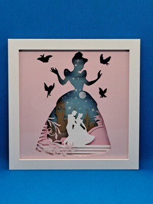 Cinderella 8x8 inch shadowbox