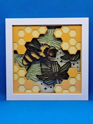Honey Bee 8x8 inch shadowbox