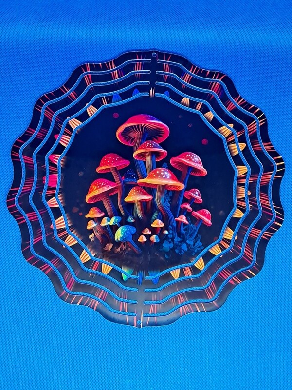 Aluminum Mushrooms 8-inch Wind Spinner