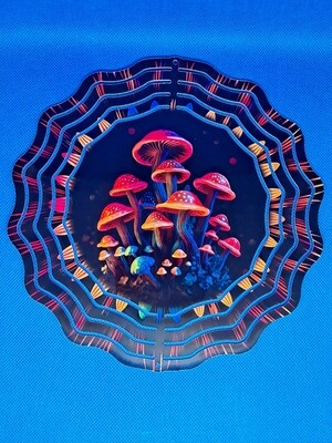 Aluminum Mushrooms 8-inch Wind Spinner